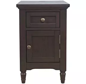 Brentwood Arbor Oak End Table with USB Charging