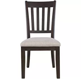 Brentwood Flax and Arbor Oak Upholstered Dining Chair Set of 2