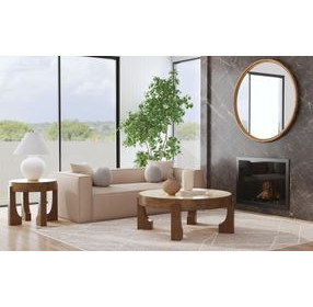 Canyon Espresso and Beige Travertine Top Occasional Table Set