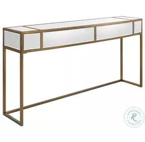 Reflect Brushed Aged Gold Mirrored Console Table