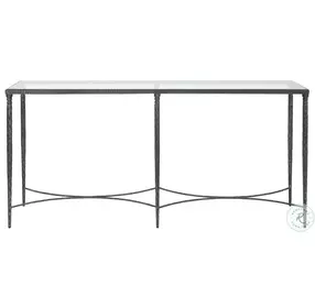 Washington Rustic Black Glass Top Console Table