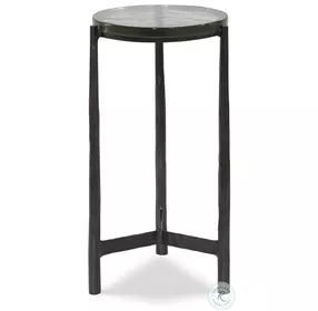 Eternity Gunmetal Glass Top Accent Table