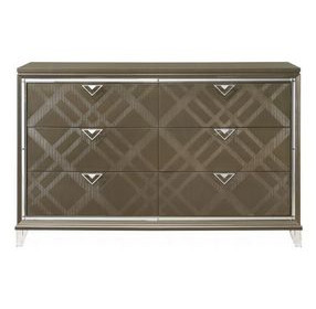 Skylar Dark Champagne 6 Drawer Dresser