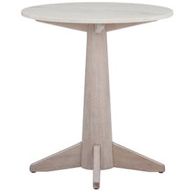 Horizons White Oak and White Marble Round End Table