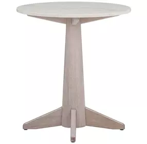 Horizons White Oak and White Marble Round End Table