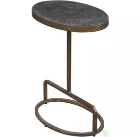 Jessenia Antique Brushed Gold Accent Table