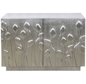 Petal German Silver 2 Door Bar Cabinet