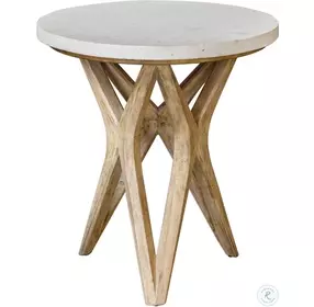 Marnie neutral Ivory and Warm Oatmeal Accent Table