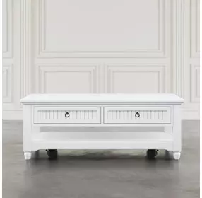 Westport White Rectangular Occasional Table Set with Storage