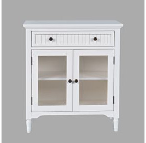 Westport White 2 Glass Door Accent Cabinet