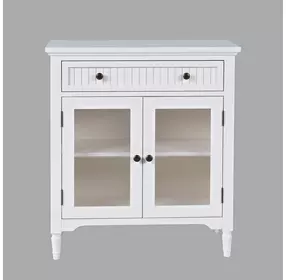 Westport White 2 Glass Door Accent Cabinet
