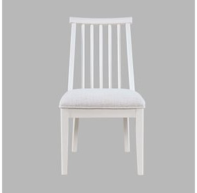 Westport White Upholstered Slat Back Dining Chair Set of 2