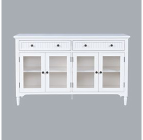 Westport White 4 Glass Door Sideboard