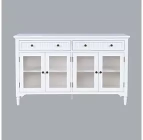 Westport White 4 Glass Door Sideboard