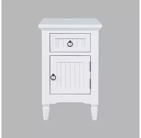Westport White Rectangular Chairside End Table with USB Charging