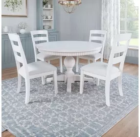Westport White 66" Extendable Oval Dining Room Set