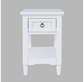 Westport White Rectangular Chairside End Table
