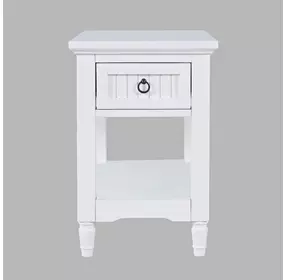 Westport White Rectangular Chairside End Table