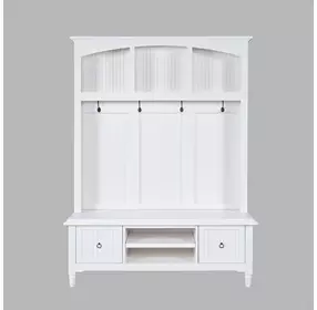 Westport White Hall Tree with Storage Bench