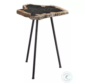 Mircea neutral and Aged Black Accent Table