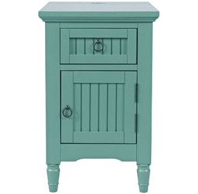 Westport Fern Green Rectangular Chairside End Table with USB Charging