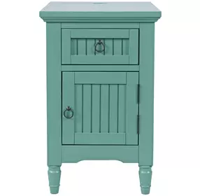 Westport Fern Green Rectangular Chairside End Table with USB Charging