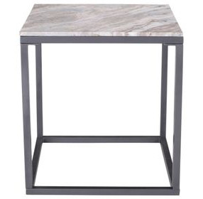 Wynn Gray Square Marble Top End Table