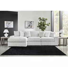 Stupendous Gray 3 Piece Modular Sectional with Chaise