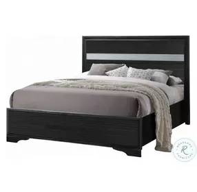 Naima Black Gloss Finish Twin Panel Bed