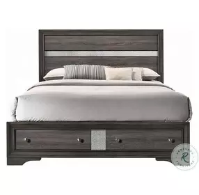 Naima Gray Eastern King Panel Bed with Storage