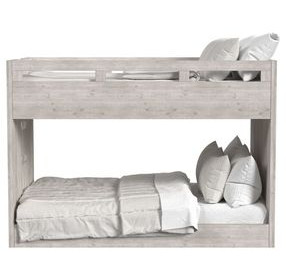 Carlson Washed Linen Full Over Full Bunk Bed