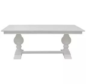 Hampton White 96" Extendable Rectangular Dining Table
