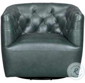 Mira Forest Green Leather Swivel Chair