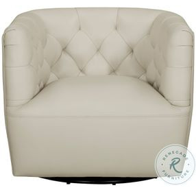 Maelis Taupe Leather Swivel Chair