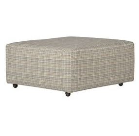 McPherson Buff and Winter Upholstered Square Cocktail Ottoman with Caster