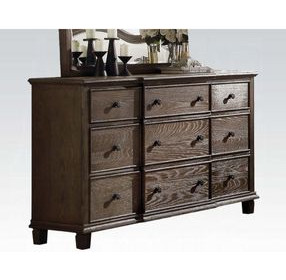 Baudouin Weathered Oak 9 Drawer Dresser