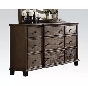 Baudouin Weathered Oak 9 Drawer Dresser