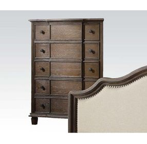Baudouin Weathered Oak 5 Drawer Chest