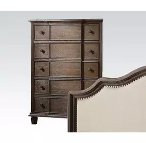 Baudouin Weathered Oak 5 Drawer Chest