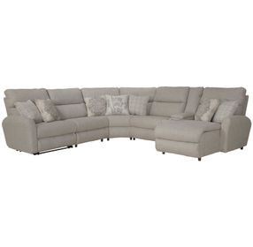 McPherson Buff and Winter 6 Piece Modular Power Reclining Sectional with USB Charging