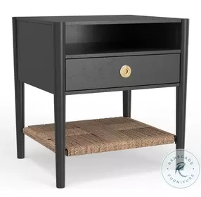Cleo Charcoal Gray 1 Drawer Nightstand