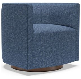 Ingrid Blue Upholstered Swivel Chair