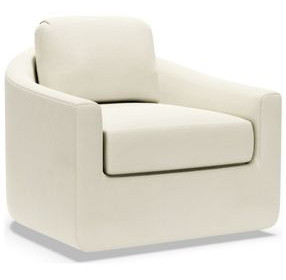 Liz White Upholstered Swivel Chair