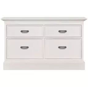 Structures White Double Storage Console with 4 Drawers
