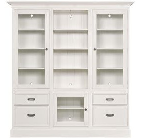 Structures White 81" Display Cabinet with 3 Doors