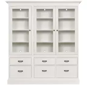 Structures White 81" Triple Storage Display with 6 Drawers