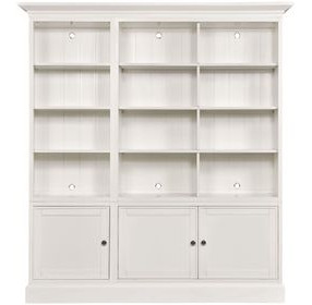Structures White Triple Door Bookcase with 12 Shelves