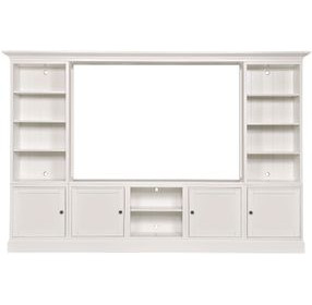 Structures Quintuple White 131" Entertainment Center with 4 Doors