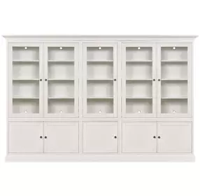 Structures Quintuple White 131" Display Cabinet with 10 Doors