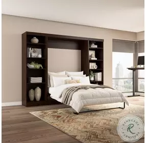 Pur Chocolate 109" Open Storage Full Wall Bed